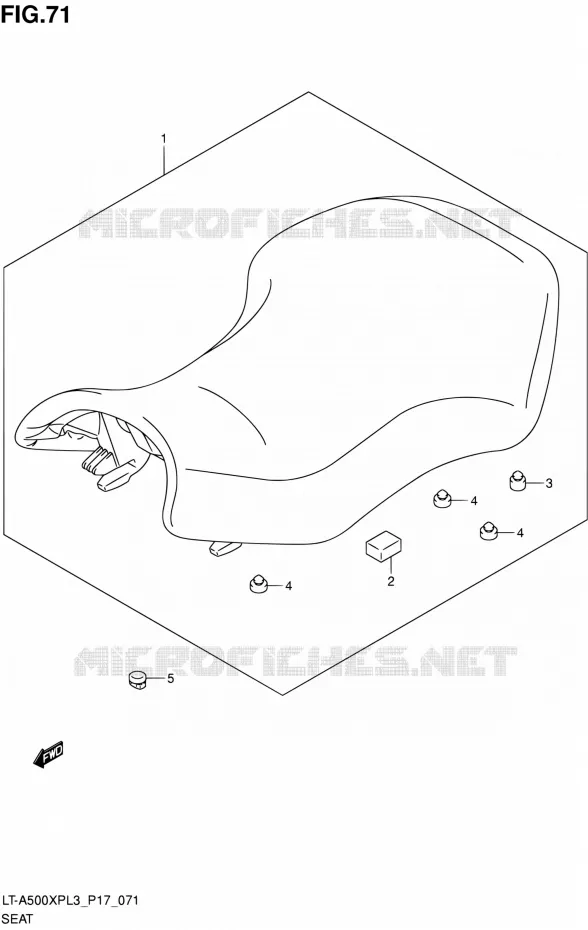 SELLE (LT-A500XPL3 P17) Suzuki QUAD 500 KINGQUAD 2013  LT-A500XP L3/LT-A500XPZ L3 (P17,P24)