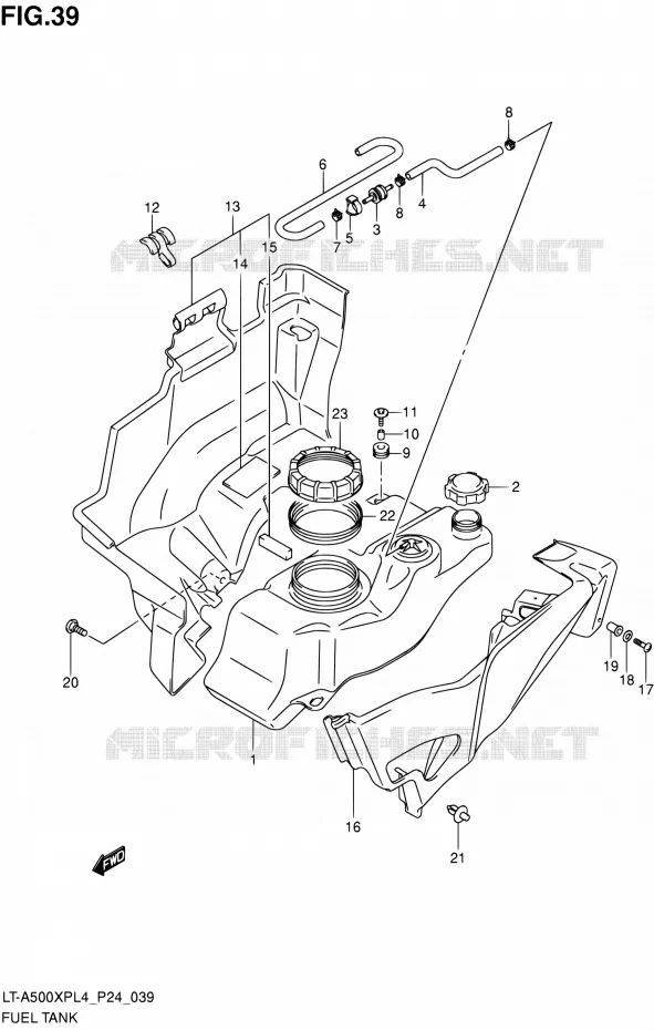 RESERVOIR D'ESSENCE Suzuki QUAD 500 KINGQUAD 2014  LT-A500XP L4 (P24)