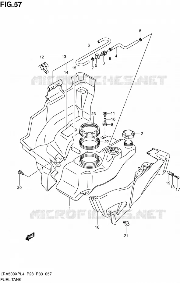 RESERVOIR D'ESSENCE Suzuki QUAD 500 KINGQUAD 2014  LT-A500XP L4/LT-A500XPZ L4 (P03,P28,P33)