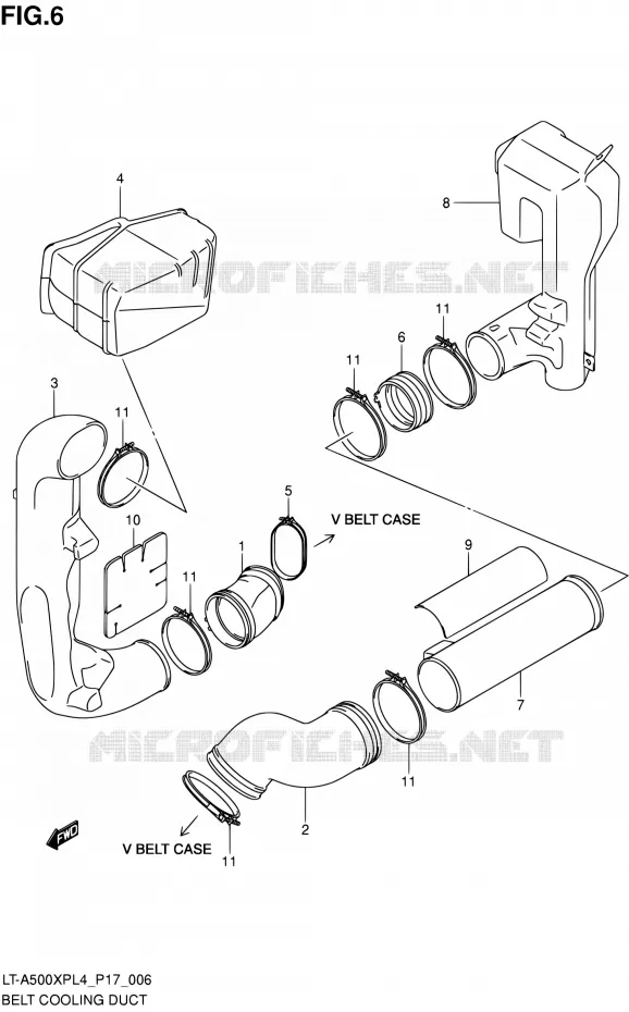 CONDUIT D'ADMISSION CARTER COURROIE Suzuki QUAD 500 KINGQUAD 2015  LT-A500XP L4/LT-A500XPZ L4 (P17)