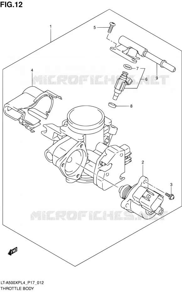 CORPS DE PAPILLON Suzuki QUAD 500 KINGQUAD 2014  LT-A500XP L4/LT-A500XPZ L4 (P17)