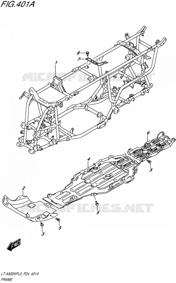 CADRE Suzuki QUAD 500 KINGQUAD 2015  LT-A500XP L5 (P24)