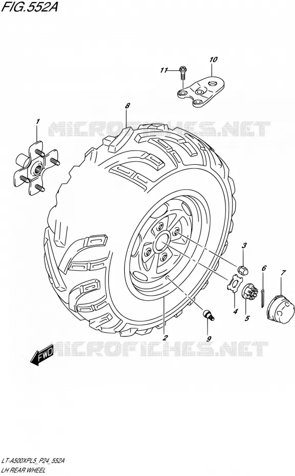 ROUE ARRIERE GAUCHE Suzuki QUAD 500 KINGQUAD 2015  LT-A500XP L5 (P24)