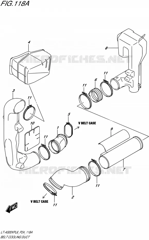 CONDUIT D'ADMISSION CARTER COURROIE Suzuki QUAD 500 KINGQUAD 2016  LT-A500XP L6 (P24)