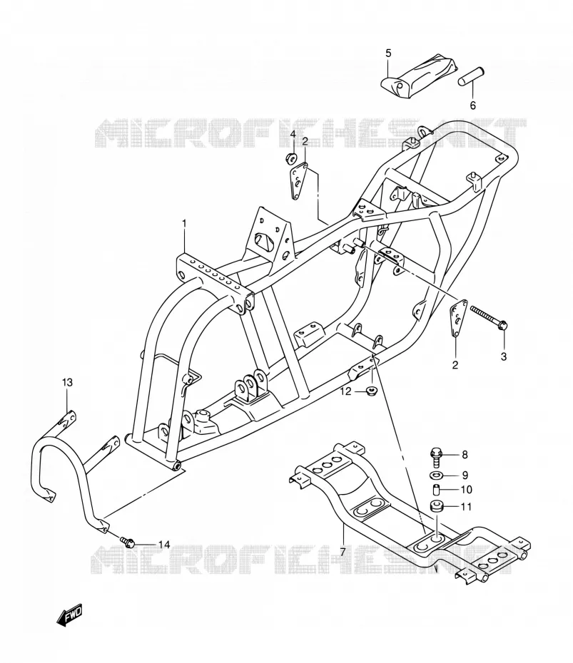 CADRE Suzuki QUAD 50 MINIQUAD-SPORT 2005  LT-A50 K5 (P19)