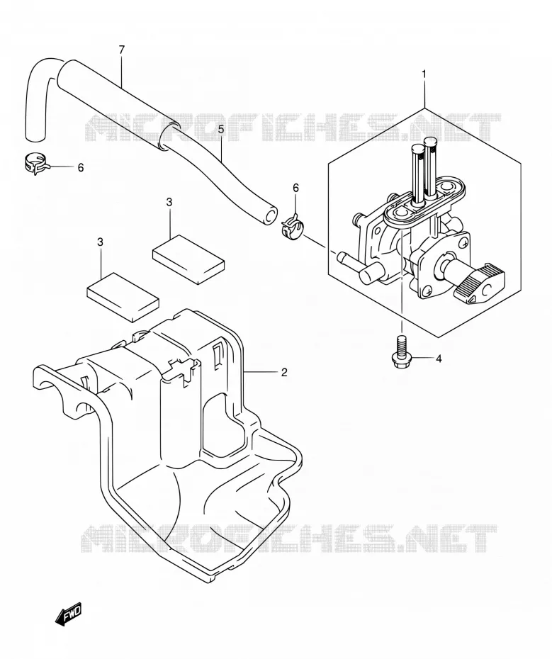 ROBINET D'ESSENCE Suzuki QUAD 50 MINIQUAD-SPORT 2005  LT-A50 K5 (P19)