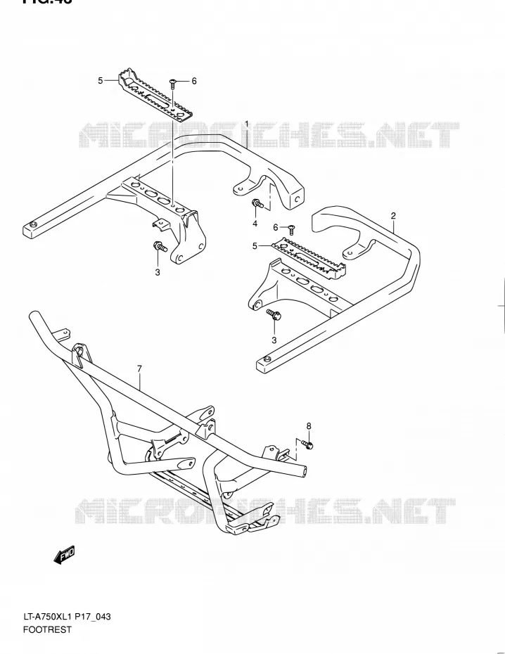 REPOSE PIED Suzuki QUAD 750 KINGQUAD 2011  LT-A750X L1 (P17,P24)