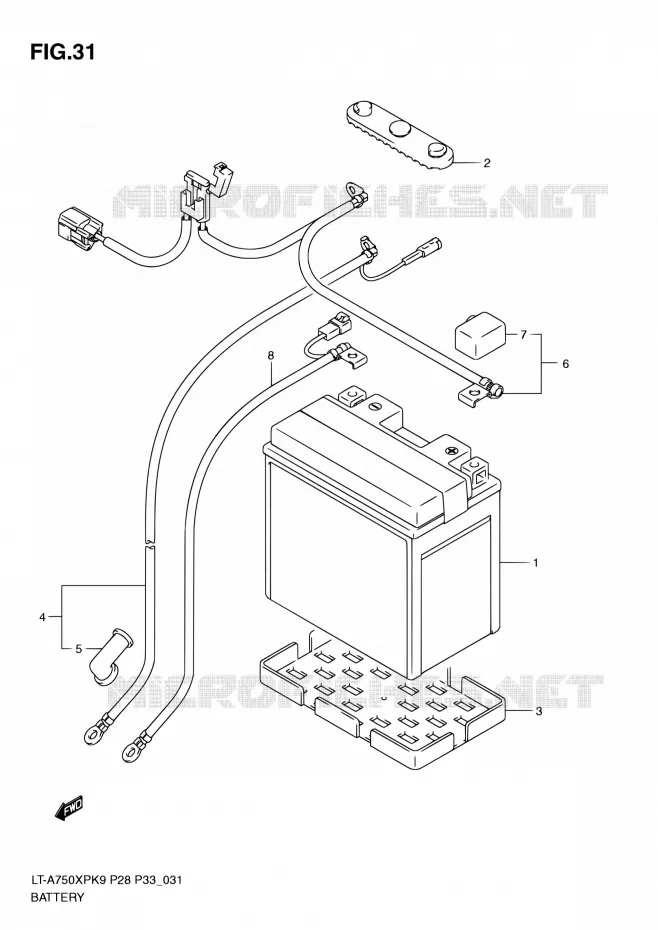BATTERIE Suzuki QUAD 750 KINGQUAD 2010  LT-A750XP L0/LT-A750XPZ L0 (P28,P33)