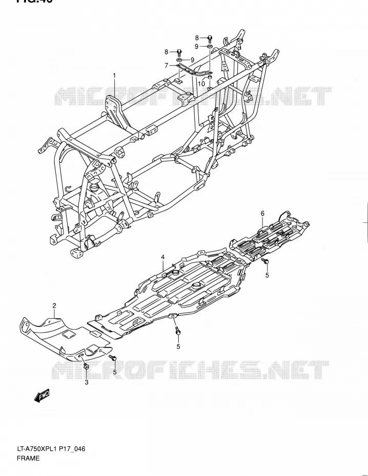 CADRE (LT-A750XPL1 P24) Suzuki QUAD 750 KINGQUAD 2011  LT-A750XP L1 (P17,P24)