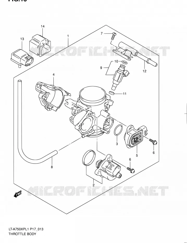 CORPS DE PAPILLON Suzuki QUAD 750 KINGQUAD 2011  LT-A750XP L1 (P17,P24)