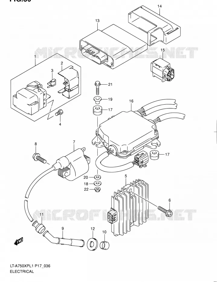 PARTIE ELECTRIQUE (LT-A750XPL1 P24) Suzuki QUAD 750 KINGQUAD 2011  LT-A750XP L1 (P17,P24)