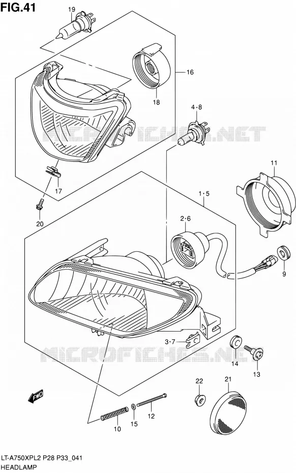 PHARE (LT-A750XPZL2 P28) Suzuki QUAD 750 KINGQUAD 2012  LT-A750XP L2/LT-A750XPZ L2 (P03,P28,P33)