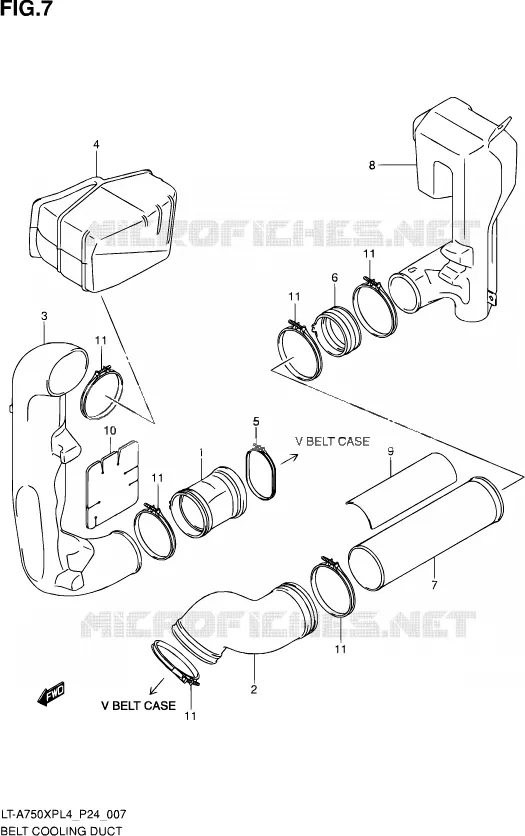 CONDUIT D'ADMISSION CARTER COURROIE Suzuki QUAD 750 KINGQUAD 2014  LT-A750XP L4 (P24)