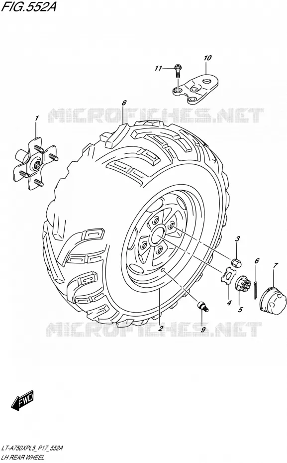 ROUE ARRIERE GAUCHE Suzuki QUAD 750 KINGQUAD 2015  LT-A750XP L5/LT-A750XPZ L5 (P17)