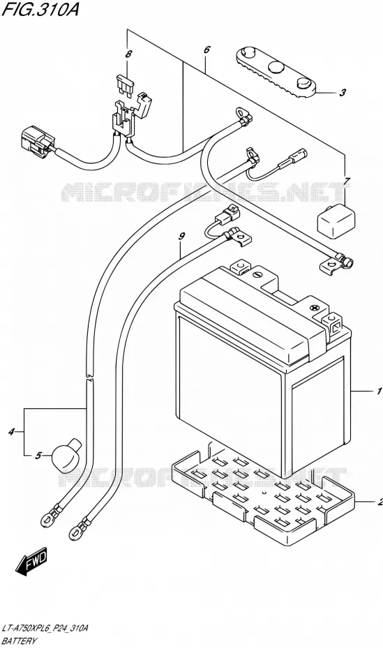 BATTERIE Suzuki QUAD 750 KINGQUAD 2016  LT-A750XP L6 (P24)