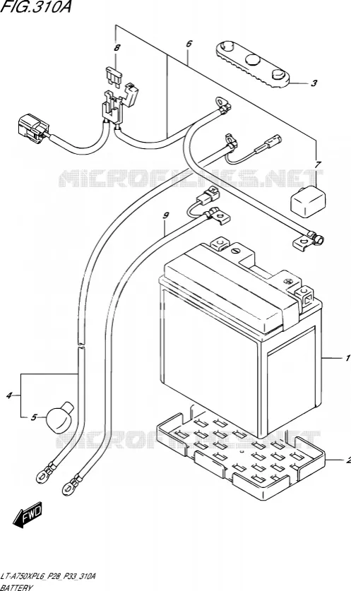BATTERIE Suzuki QUAD 750 KINGQUAD 2016  LT-A750XP L6/LT-A750XPZ L6 (P28,P33)