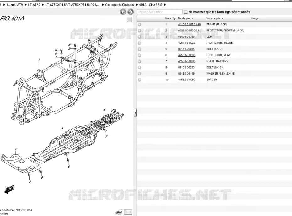 ROUE ARRIERE DROITE Suzuki QUAD 750 KINGQUAD 2016  LT-A750XP L6/LT-A750XPZ L6 (P28,P33)