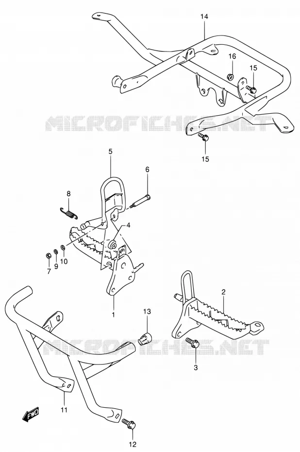 REPOSE PIED Suzuki QUAD 160 OZARK 2003  LT-F160 K3 (P19,P24,P51)