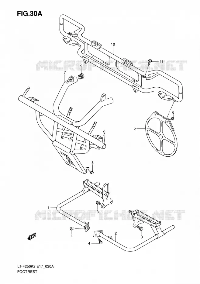 REPOSE PIED (MODEL K6 E04) Suzuki QUAD 250 OZARK 2006  LT-F250 K6 (E17,E24)