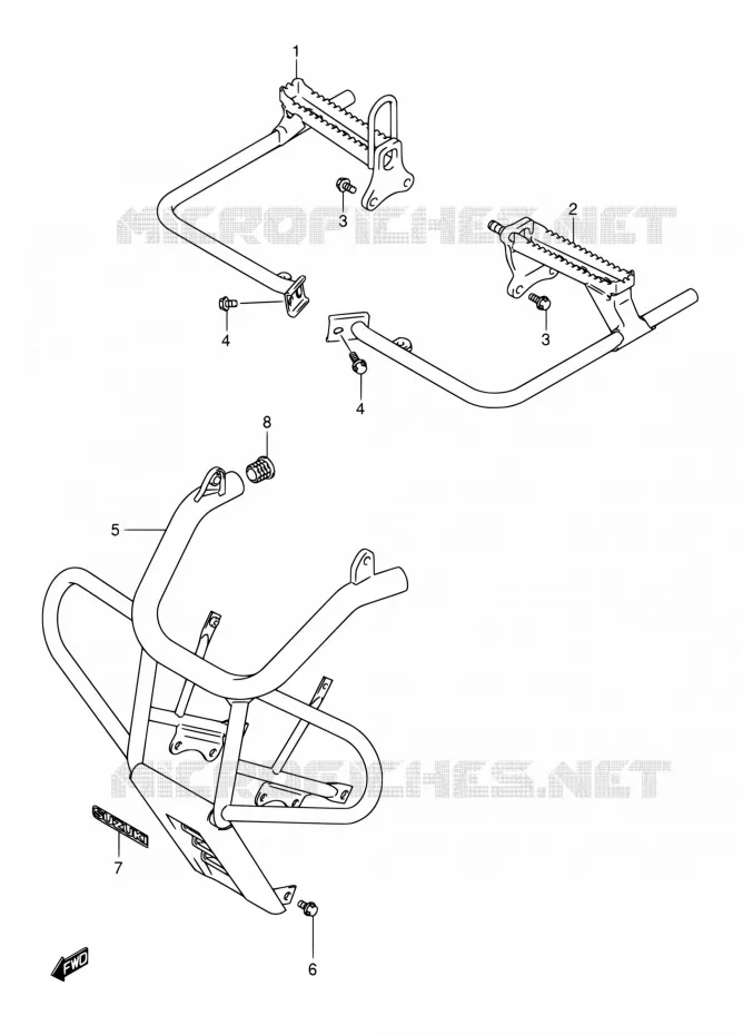 REPOSE PIED Suzuki QUAD 250 OZARK 2006  LT-F250 K6 (E17,E24)