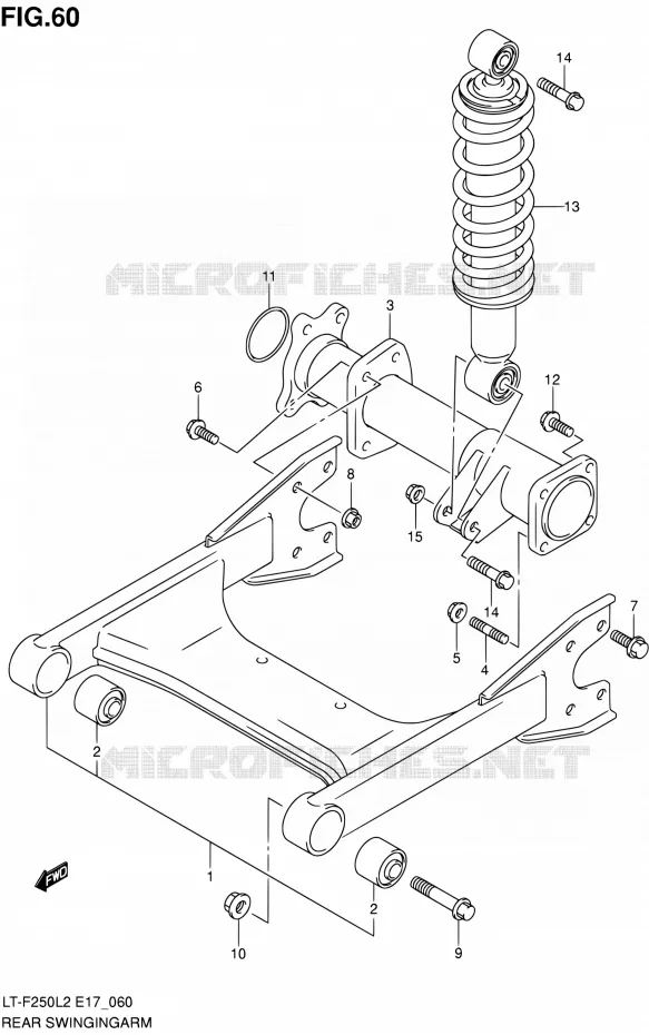 BRAS OSCILLANT ARRIERE Suzuki QUAD 250 OZARK 2012  LT-F250 L2 (E17,E24)