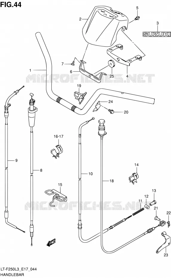 GUIDON (LT-F250L3 E17) Suzuki QUAD 250 OZARK 2013  LT-F250 L3 (E17,E24)