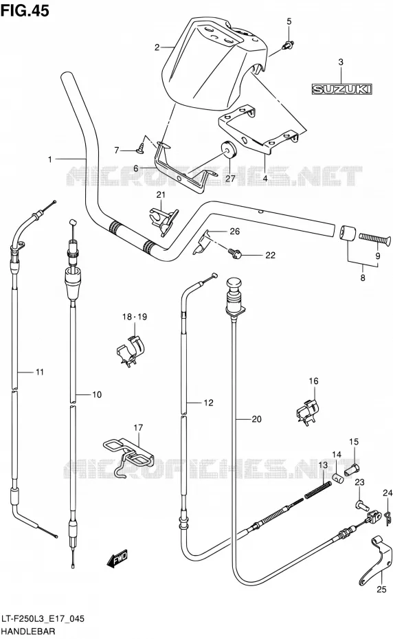 GUIDON (LT-F250L3 E24) Suzuki QUAD 250 OZARK 2013  LT-F250 L3 (E17,E24)