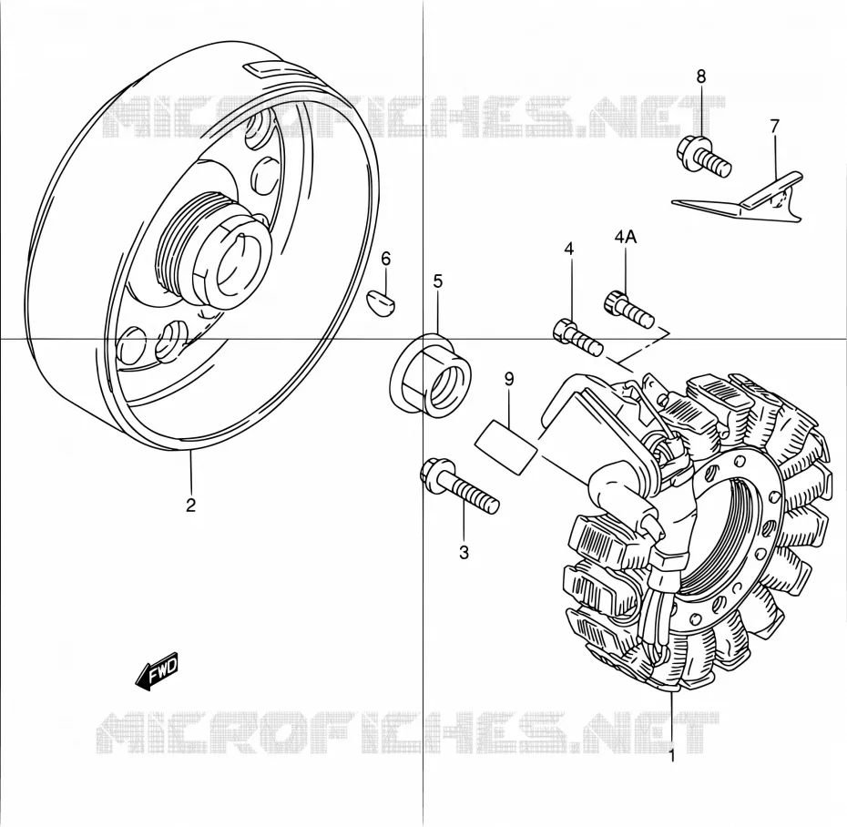 ALLUMAGE ROTOR - STATOR Suzuki QUAD 300 KINGQUAD 2000  LT-F300F Y (E17,E24)