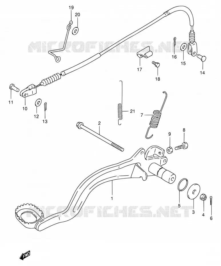 FREIN ARRIERE Suzuki QUAD 300 KINGQUAD 2000  LT-F300F Y (E17,E24)