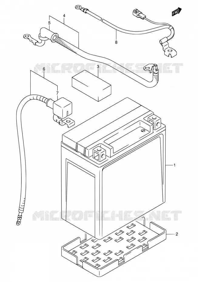 BATTERIE Suzuki QUAD 400 EIGER 2007  LT-F400F K7 (P03,P28,P33)