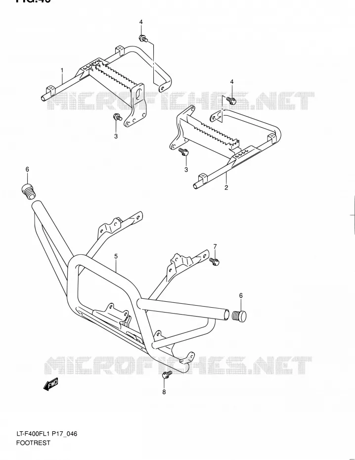 REPOSE PIED (LT-F400FL1 P17) Suzuki QUAD 400 KINGQUAD 2011  LT-F400F L1 (P17,P24)