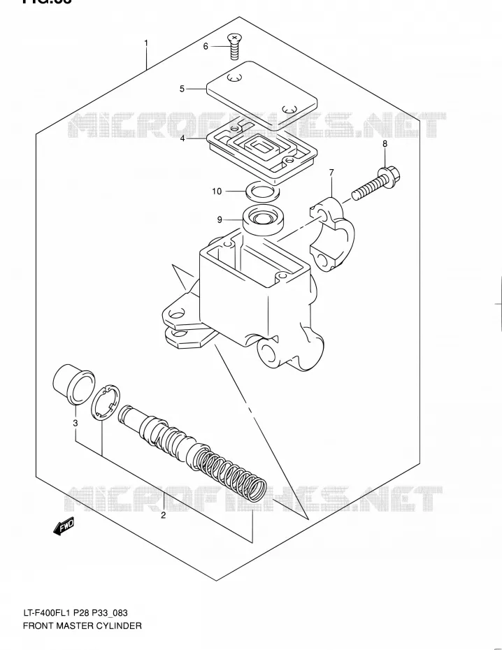 MAITRE CYLINDRE AVANT Suzuki QUAD 400 KINGQUAD 2011  LT-F400F L1/LT-F400FZ L1 (P03,P28,P33)