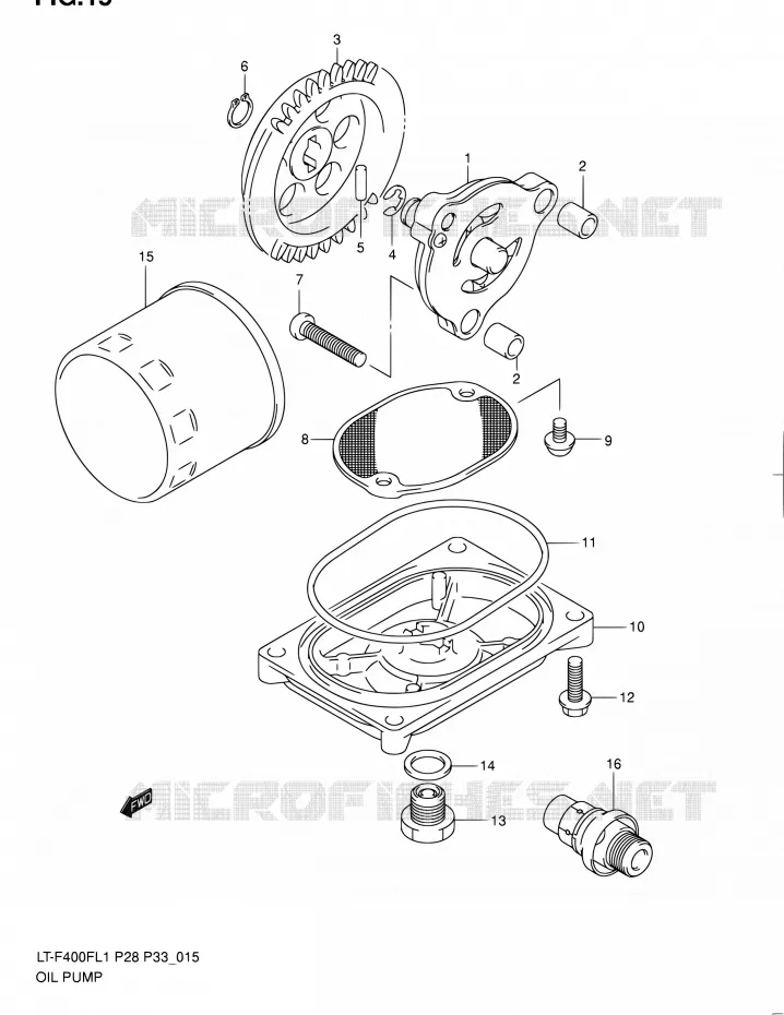 POMPE A HUILE Suzuki QUAD 400 KINGQUAD 2011  LT-F400F L1/LT-F400FZ L1 (P03,P28,P33)
