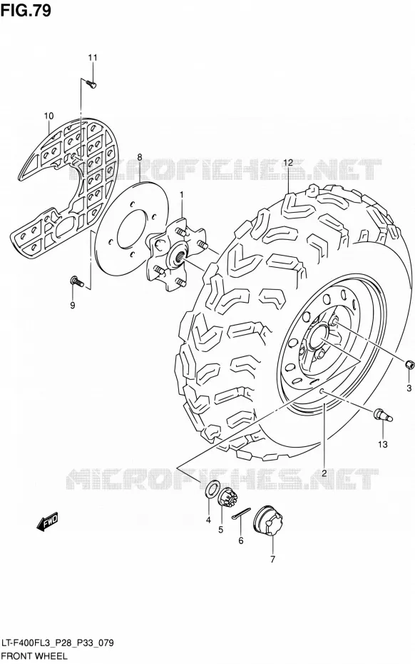ROUE AVANT Suzuki QUAD 400 KINGQUAD 2013  LT-F400F L3/LT-F400FZ L3 (P03,P28,P33)