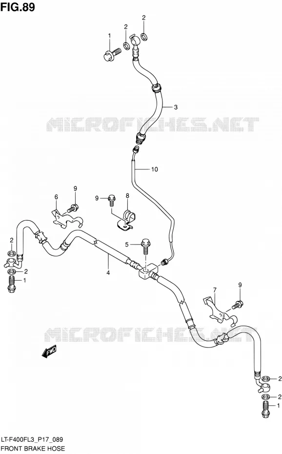 DURITE DE FREIN AVANT Suzuki QUAD 400 KINGQUAD 2013  LT-F400F L3/LT-F400FZ L3 (P17,P24)