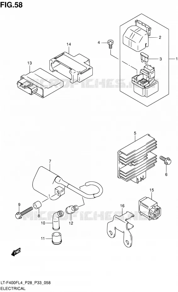 PARTIE ELECTRIQUE (LT-F400FZL4 P33) Suzuki QUAD 400 KINGQUAD 2014  LT-F400F L4/LT-F400FZ L4 (P03,P28,P33)