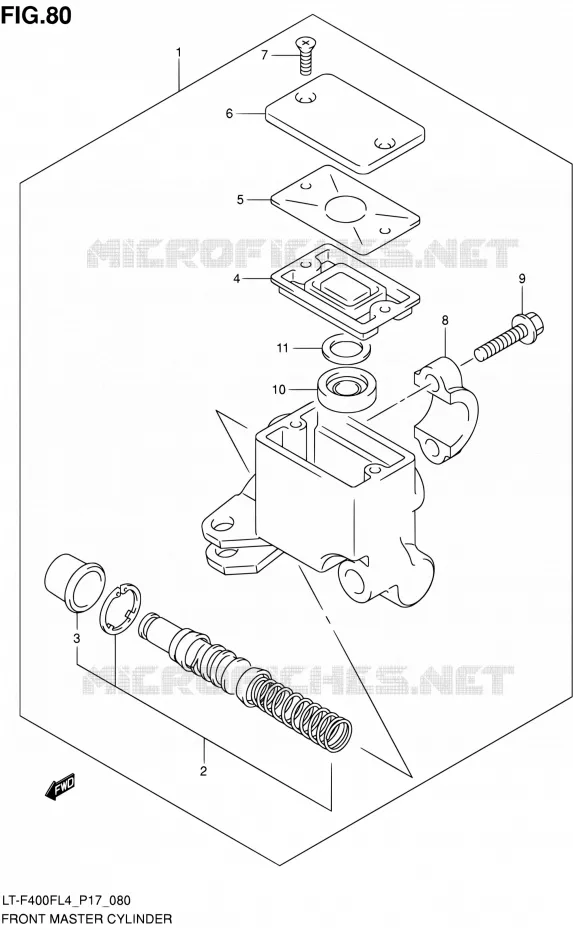 MAITRE CYLINDRE AVANT Suzuki QUAD 400 KINGQUAD 2014  LT-F400F L4/LT-F400FZ L4 (P17)