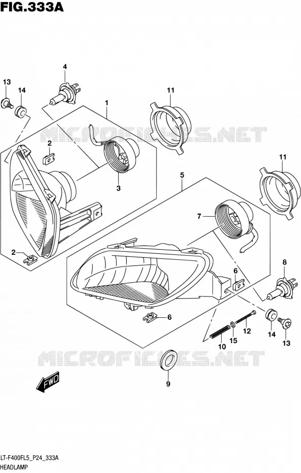 PHARE Suzuki QUAD 400 KINGQUAD 2015  LT-F400F L5 (P24)