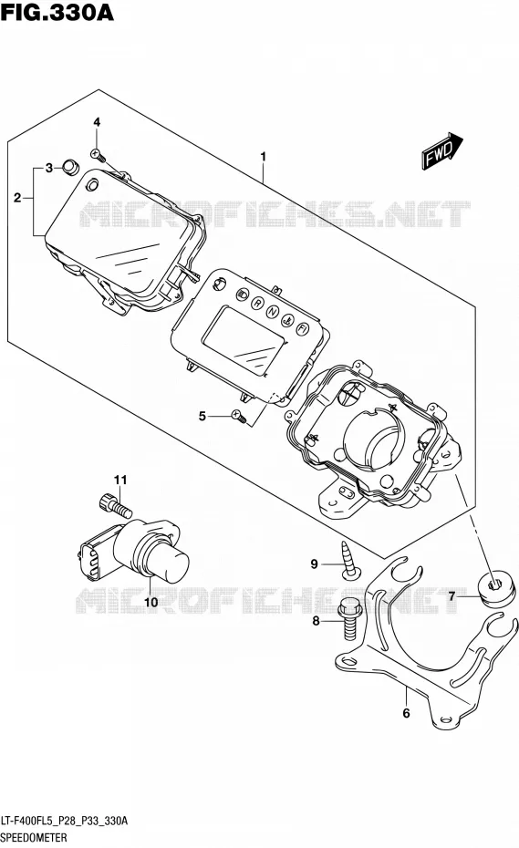 COMPTEUR (LT-F400FL5 P28) Suzuki QUAD 400 KINGQUAD 2015  LT-F400F L5/LT-F400FZ L5 (P03,P28,P33)