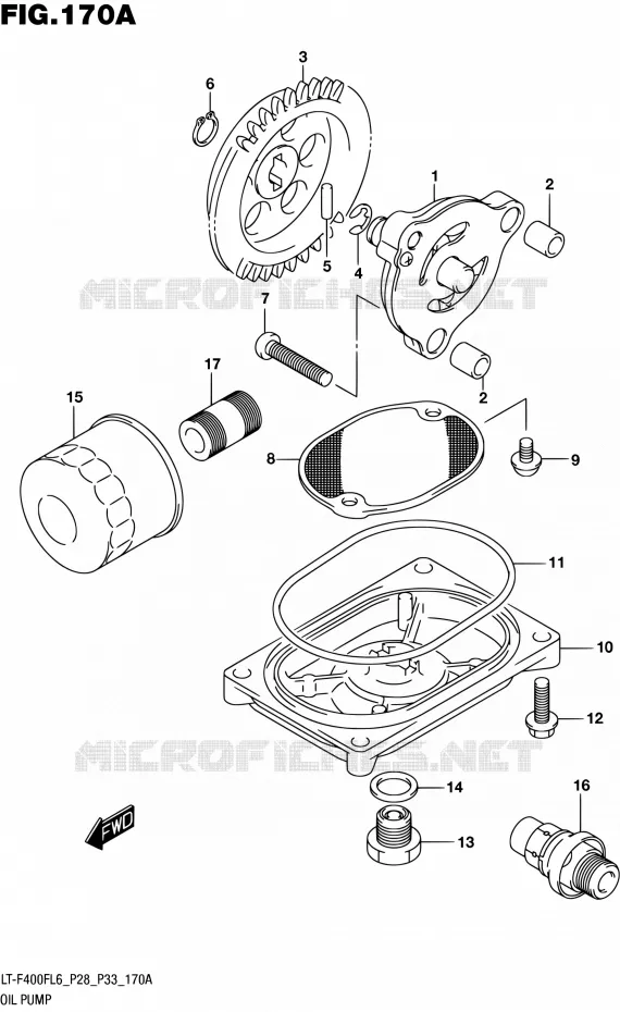 POMPE A HUILE Suzuki QUAD 400 KINGQUAD 2016  LT-F400F L6 (P03,P28,P33)