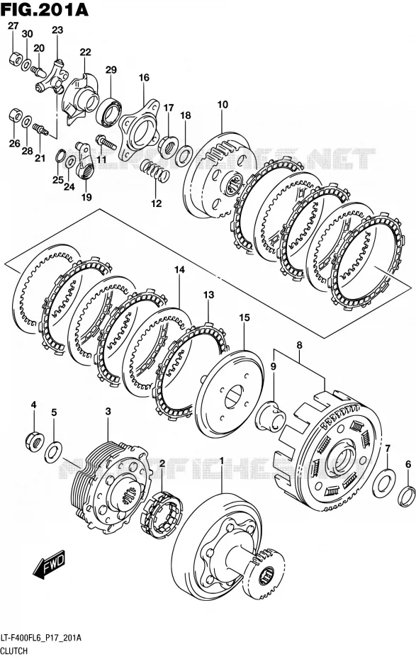 EMBRAYAGE Suzuki QUAD 400 KINGQUAD 2016  LT-F400F L6 (P17)
