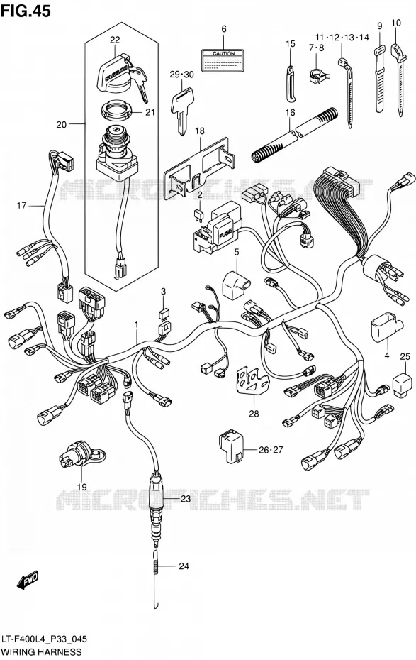 FAISCEAU ELECTRIQUE (LT-F400ZL4 P33) Suzuki QUAD 400 KINGQUAD 2014  LT-F400 L4/LT-F400Z L4 (P03,P28,P33)