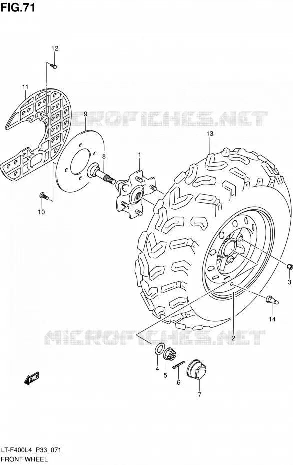 ROUE AVANT (LT-F400L4 P33) Suzuki QUAD 400 KINGQUAD 2014  LT-F400 L4/LT-F400Z L4 (P03,P28,P33)