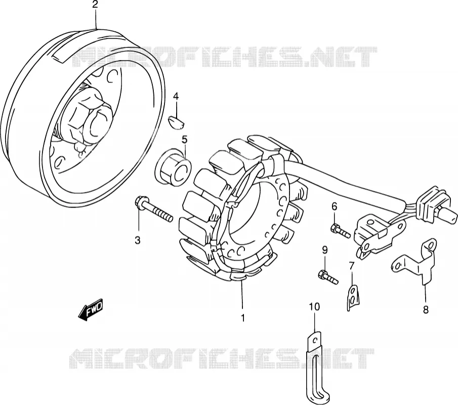 ALLUMAGE ROTOR - STATOR Suzuki QUAD 500 QUADMASTER 2000  LT-F500F Y (E03,E28,E33)