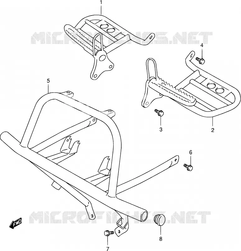 REPOSE PIED Suzuki QUAD 500 QUADMASTER 2000  LT-F500F Y (E03,E28,E33)