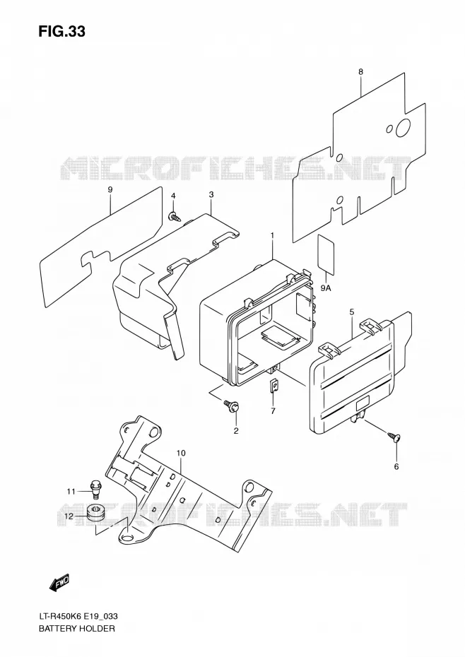 BAC A BATTERIE - OUTILS Suzuki QUAD 450 QUADRACER 2010  LT-R450 L0/LT-R450Z L0 (E19)