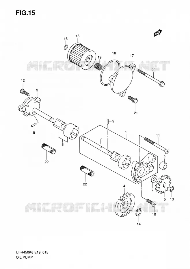 POMPE A HUILE Suzuki QUAD 450 QUADRACER 2010  LT-R450 L0/LT-R450Z L0 (E19)