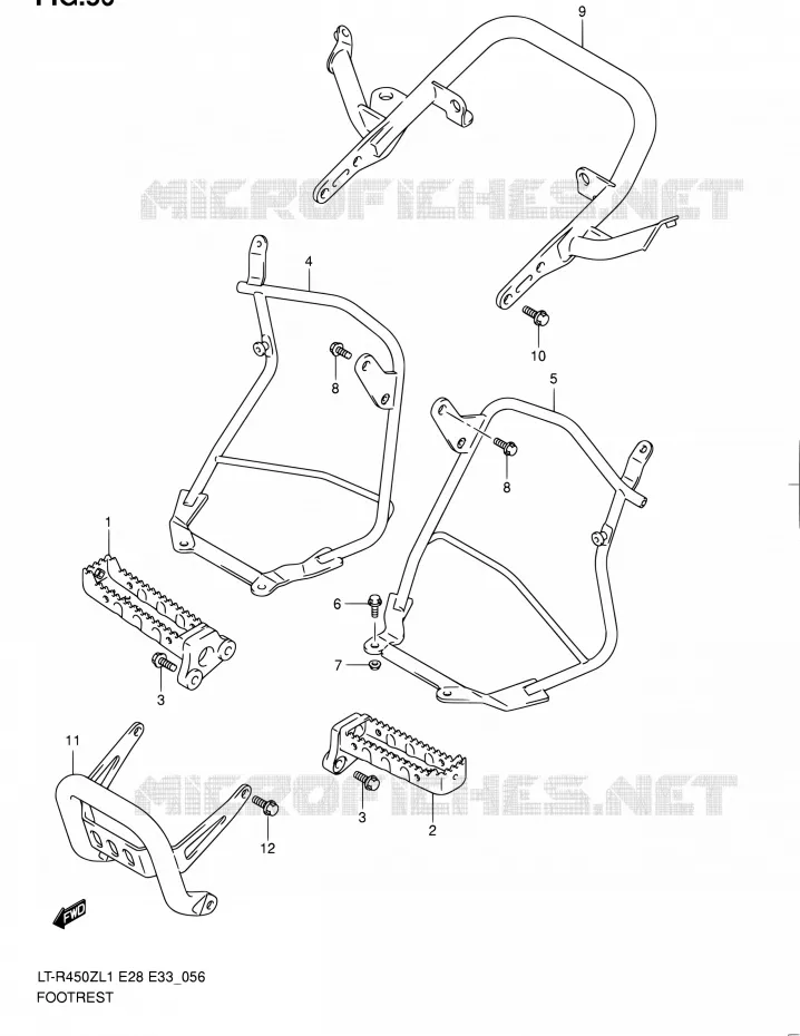 REPOSE PIED (LT-R450L1 E33) Suzuki QUAD 450 QUADRACER 2011  LT-R450 L1/LT-R450Z L1 (E03,E28,E33)
