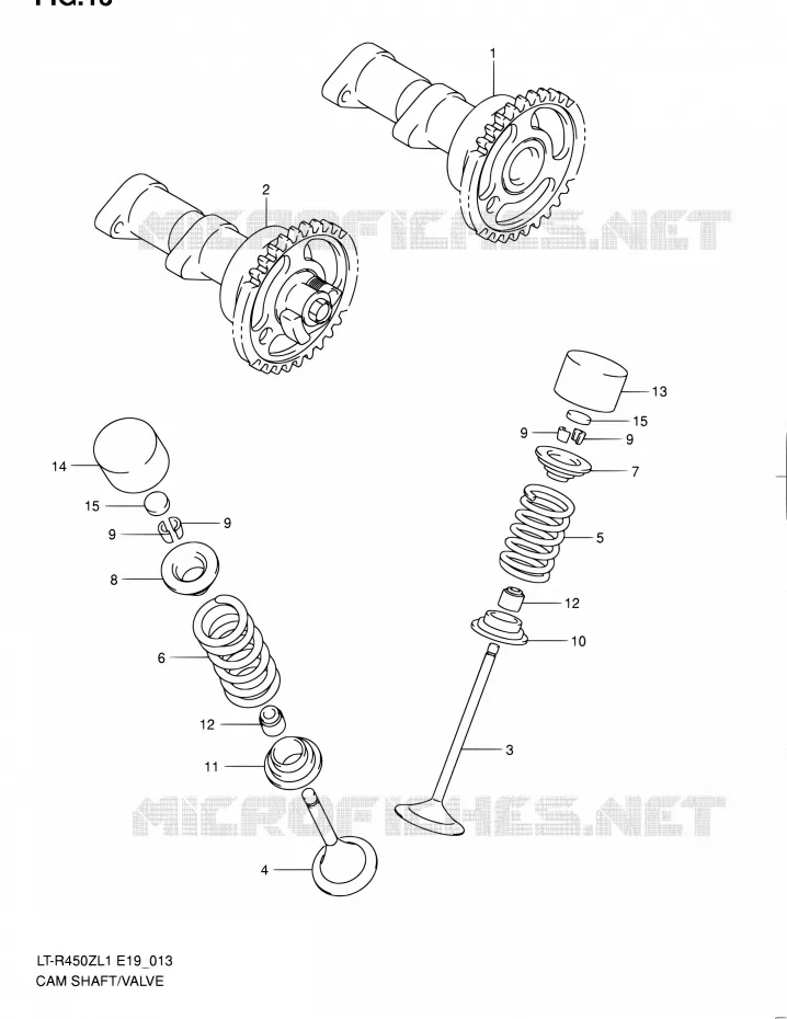 ARBRE A CAMES - VALVE Suzuki QUAD 450 QUADRACER 2011  LT-R450 L1/LT-R450Z L1 (E19)