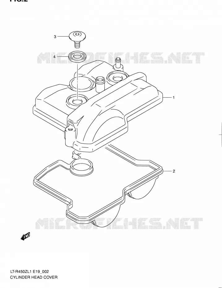 COUVRE CULASSE Suzuki QUAD 450 QUADRACER 2011  LT-R450 L1/LT-R450Z L1 (E19)